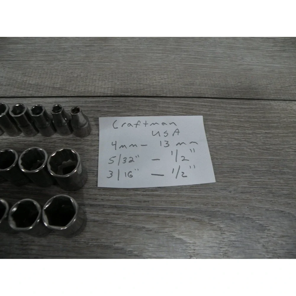 Craftsman USA Ratchet Socket Set Sae Metric 4mm-13mm 5/32-1/2 Deep Standard